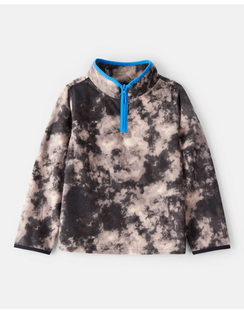 🆕OshKosh B'gosh Boys Tie Dye Microfleece Quarter-Zip Pullover with Blue Trim